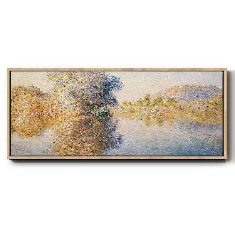 Le matin sur la seine, 1893 - Toile encadrée 519MONETWC, H 20 po x l 50 po x P 1,5 po, Naturel