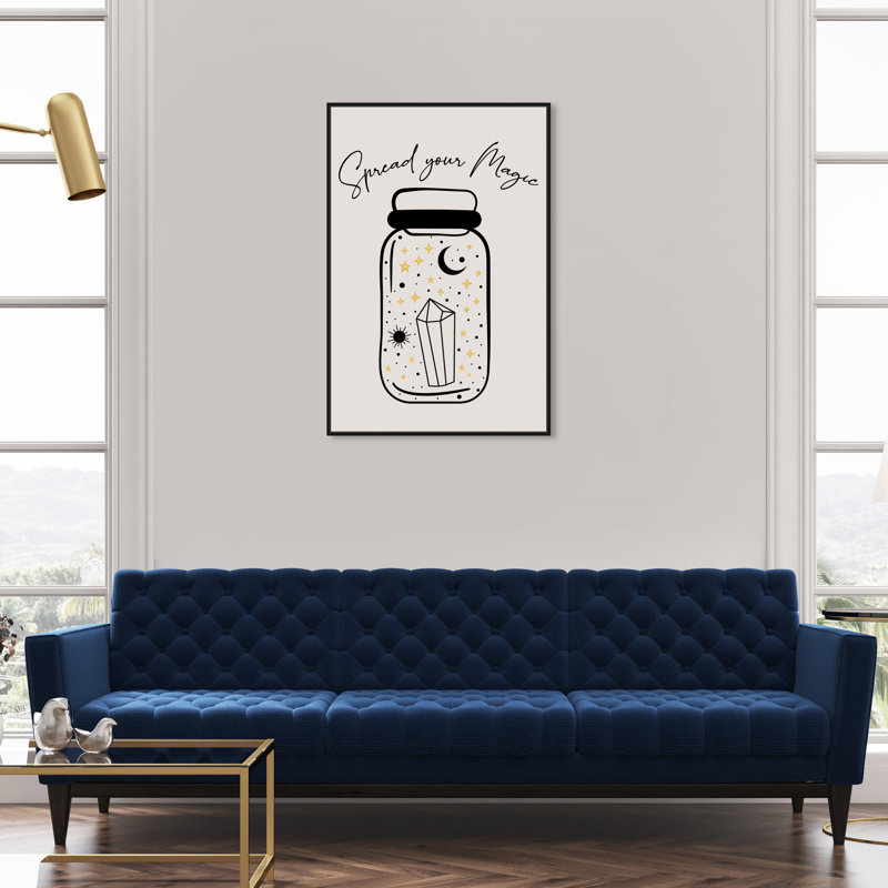 Spread Your Magic - peinture sur toile, H 36 po x l 24 po, Toile avec cadre noir