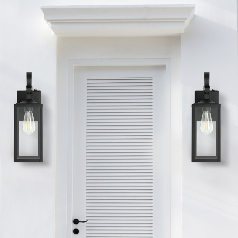 Balkova Outdoor Wall Light with Dusk to Dawn, 15.81"H x 5"W x 6.53"D