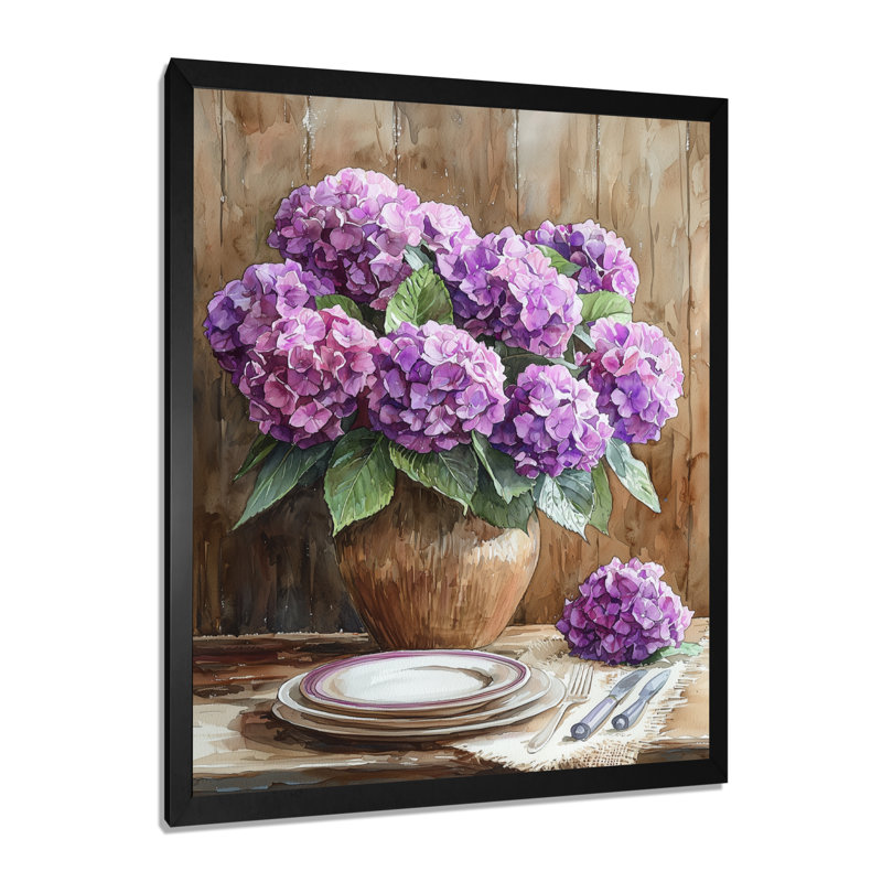 Bayuga - impressions sur toile florales, H 32 po x l 16 po, Reproduction encadrée d'une seule photo, Noir
