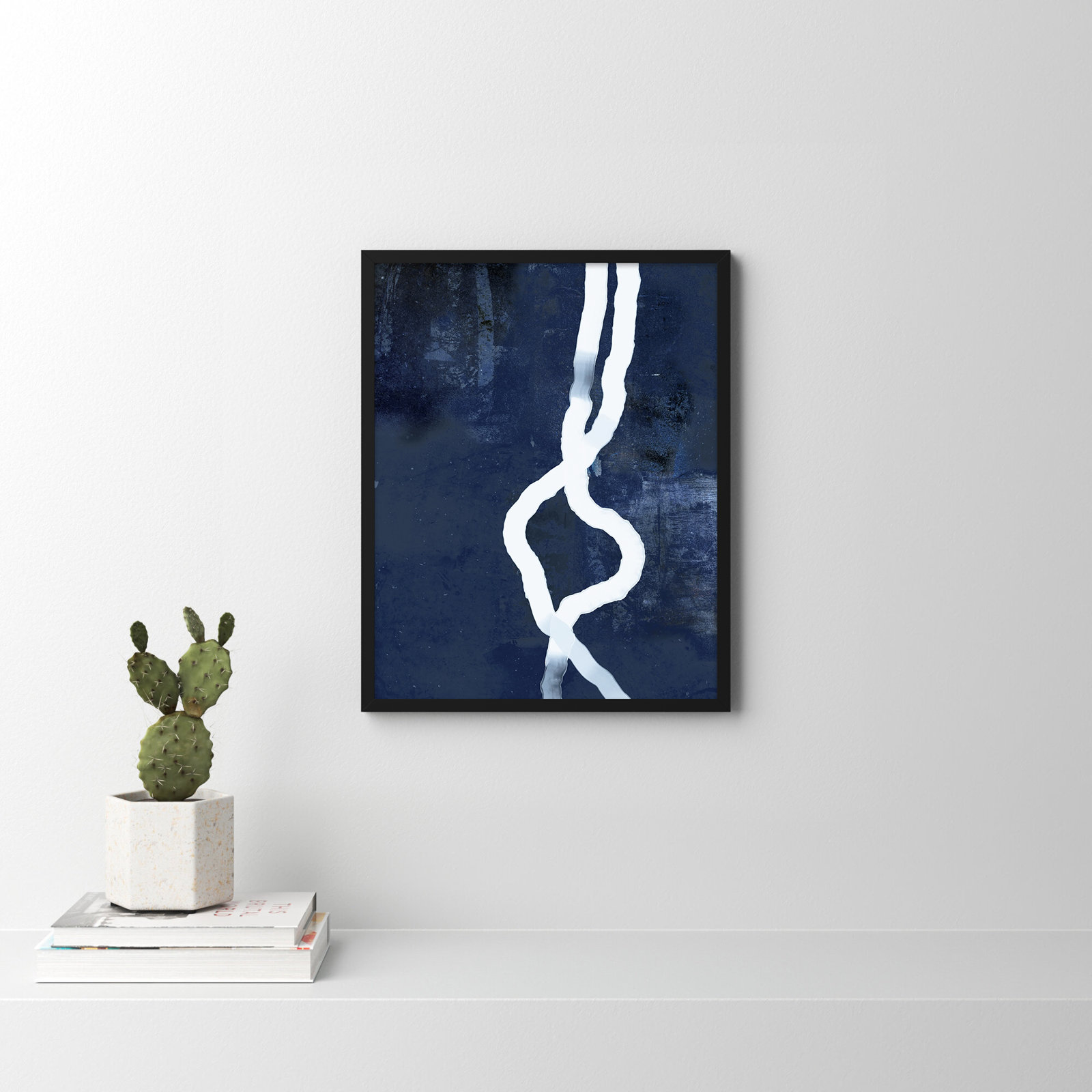 White Rope 3 by Jacques Pilon, 25" H x 20" W, Black