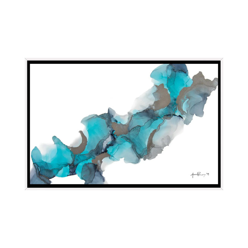 Eaux glacées par Jamie Pomeranz-reproduction d’art, Toile blanche encadrée, Pas de tapis, H 18 po x l 26 po x P 1,5 po