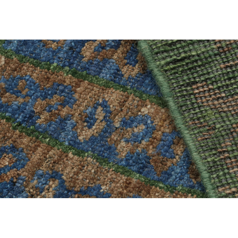 Burano Hand Knotted Wool Geometric Area Rug, Rectangle 6' x 9'