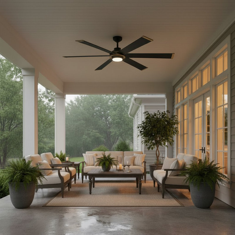 Hinkley Andros LED Ceiling Fan, Matte Black, Matte Black