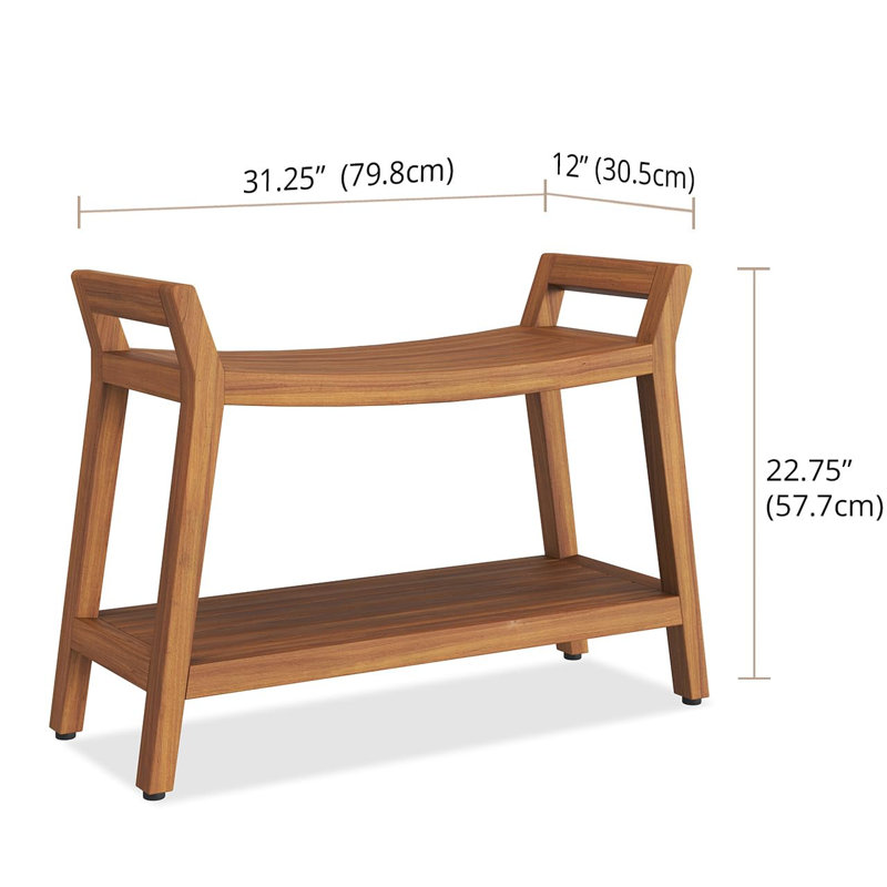 Asia Ascend 31" W Teak Shower Bench