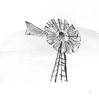 Windmill VII BW by Chris Paschke - Wrapped Canvas Art Prints