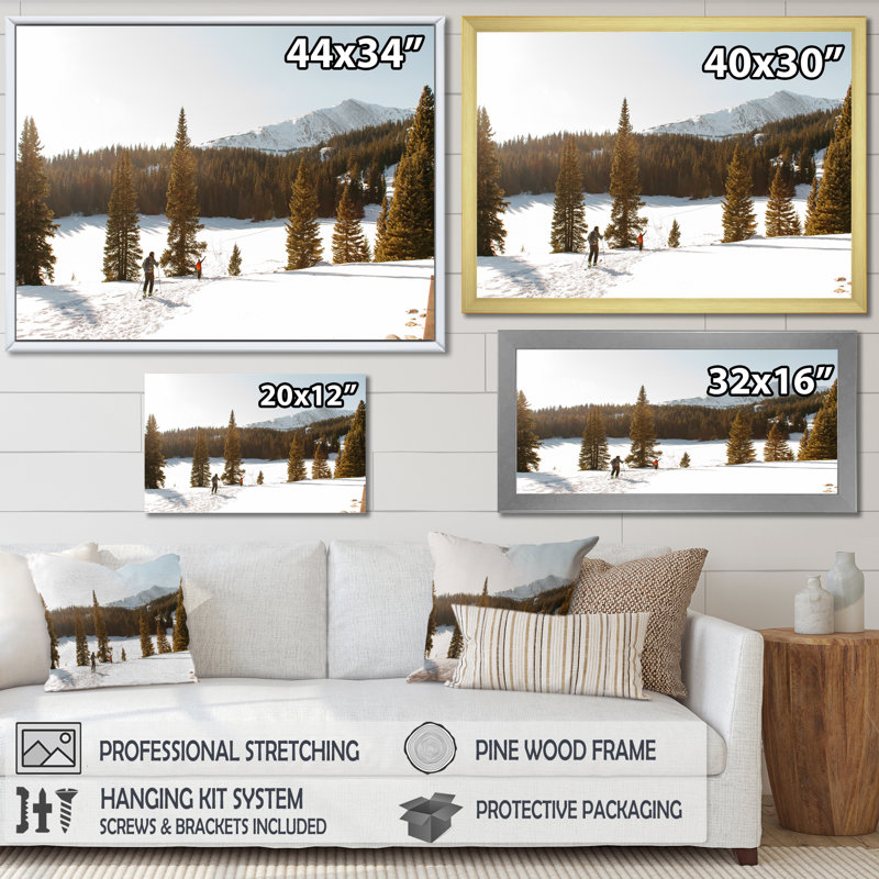 «Winter Alaskan Beauty I» sur toile, Cadre flottant doré, H 30 po x l 40 po x P 1,5 po