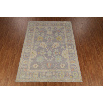 Tapis turc Oushak à motif végétal 8x11