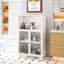 Armoire de salle de bain autoportante H 44,02 po avec tablettes et tiroirs blanc et porte en verre, moderne