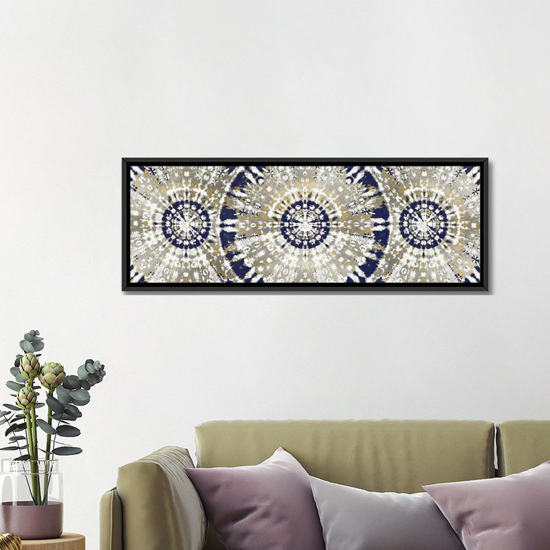«In Balance I», impression sur toile, H 16 po x l 48 po x P 1,5 po, Noir; argent; blanc; brun clair; vert marais, Cadre noir