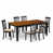 7 pièces : 1 table, 6 chaises