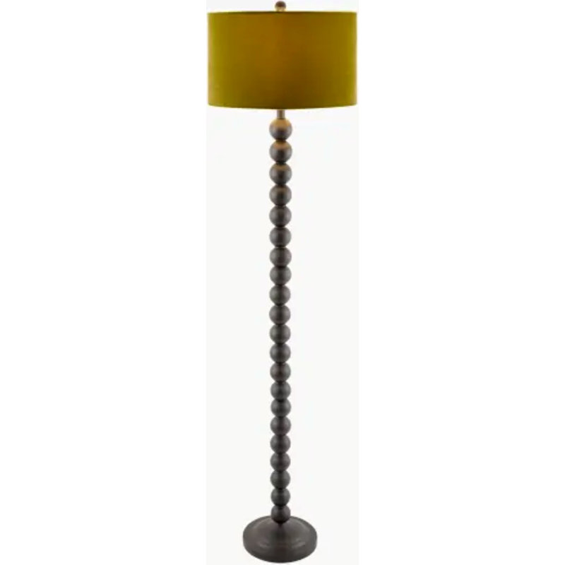 Lampe sur pied Dygall, Noir, Vert