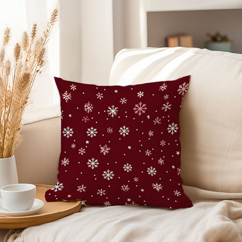  Snowflakes Marooon Snow Flake Modern, 16"H x 16"W