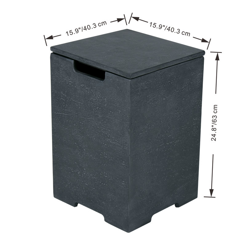 40.4cm Square Propane Tank Cover, Dark Grey, 63cm H x 40.4cm W x 40.4cm D