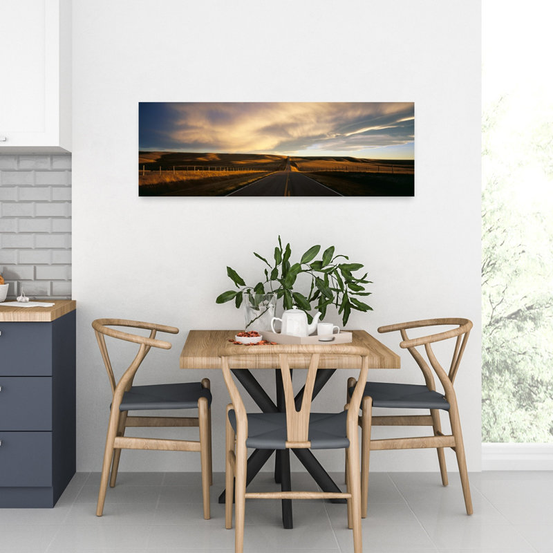 Road Montana USA 1 Piece Wrapped Canvas Panoramic Wall Art, 30.48 cm H x 91.44 cm W