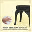 Coussins de chaise de salle à manger noirs, ensemble de 4 coussins de siège ronds (seulement coussins), coussin de chaise