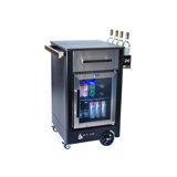 Mont Alpi Outdoor Bar Patio Island Kitchen Mobile Bar Prep Cart Station + Compact Refrigerator