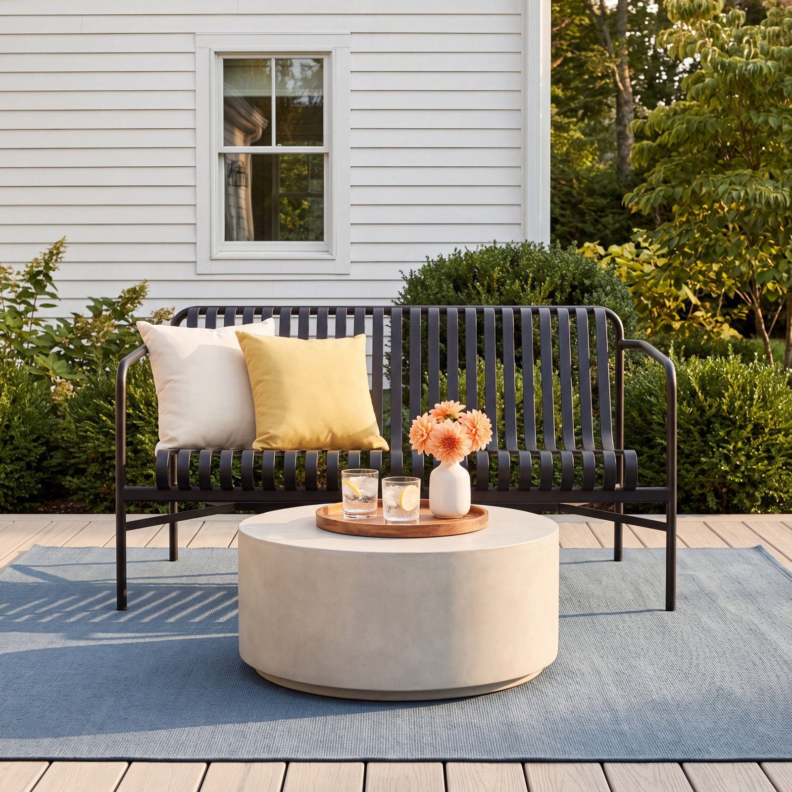 Abra 53" Patio Loveseat, Black