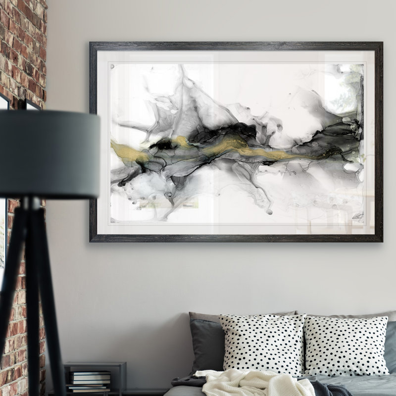 « golden précipice i » par paul cezanne-reproduction d’art sur cadre photo, Papier avec encadrement ébène
