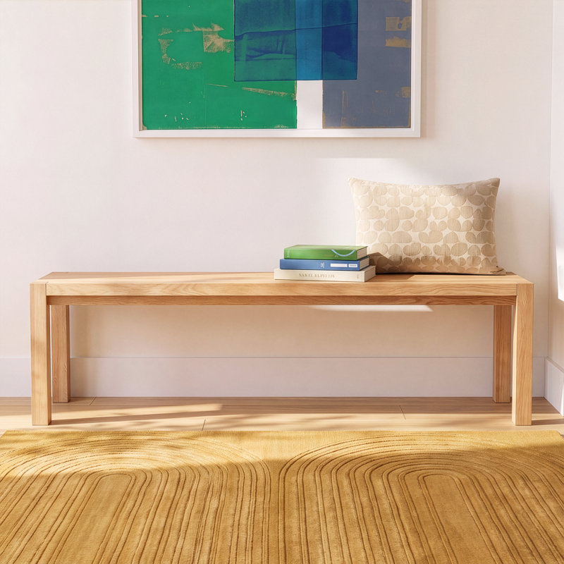 Baldemar 71" Solid Oak Bench, Oak