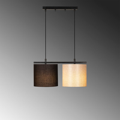 Luminaire suspendu tambour pour îlot de cuisine 2 lumières Bartels