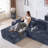 106" Modular Cloud Sectional Couch with Deep Seat and L-Shape Chaise,Cup Holder & Side Pocket, No Assembly Required Upholstery Compression Sofa  for Living Room or Bedroom-304978226-304978229