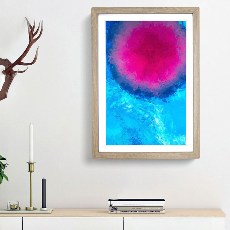 Explosion of Life in Abstract - Picture Frame Graphic Art Print, 36cm H x 27cm W x 2cm D, Oak Framed