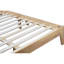 Queen Size Solid Rubber Wood Bed with Boucle Upholstered Headboard & Support Feet, Beech White