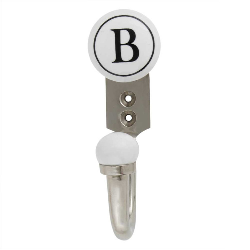Letter B Ceramic Wall Hook