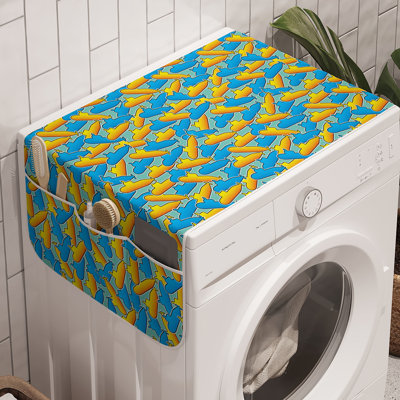 East Urban Home Yellow Submarine Washing Machine Organizer Pack of 2 47" x 18.5" Yellow and Blue
