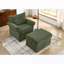 Ensemble de fauteuil d'appoint et repose-pieds 2 pièces CuddleWeave avec tissu chenille et rembourrage en mousse haute densité-129588756