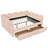 Queen Size Daybed with Two Storage Drawers, Cozy Gingham Sofa Bed with USB Port and Wave Shaped Linen Fabric, Pink-168768071-168768067