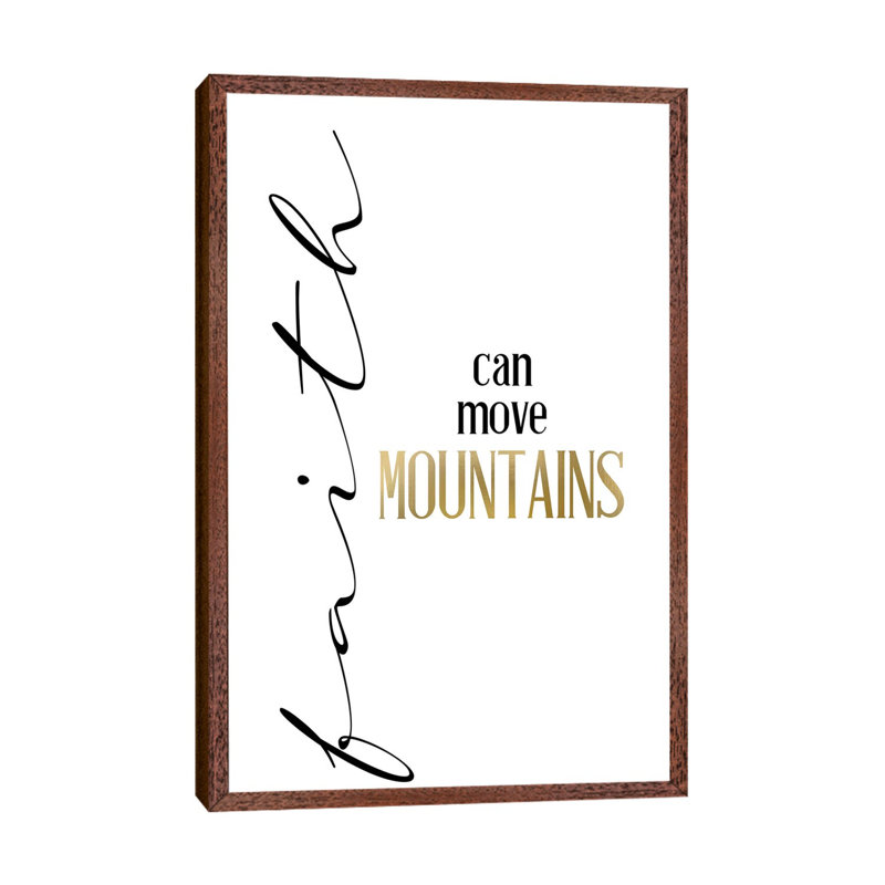 Mountain Faith 1 Piece Wall Art on Canvas, 66.04cm H x 45.72cm W x 3.81cm D, Classic Brown Wood Framed