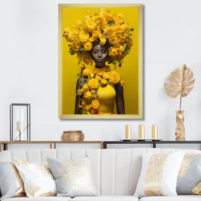 «Orisha Oxum African Floral Goddess», reproduction d'art sur toile encadrée