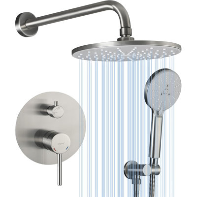 Shower System 9 Inch, Rain Shower Head with Handheld Spray High Pressure -  Utibia, LSKH6C