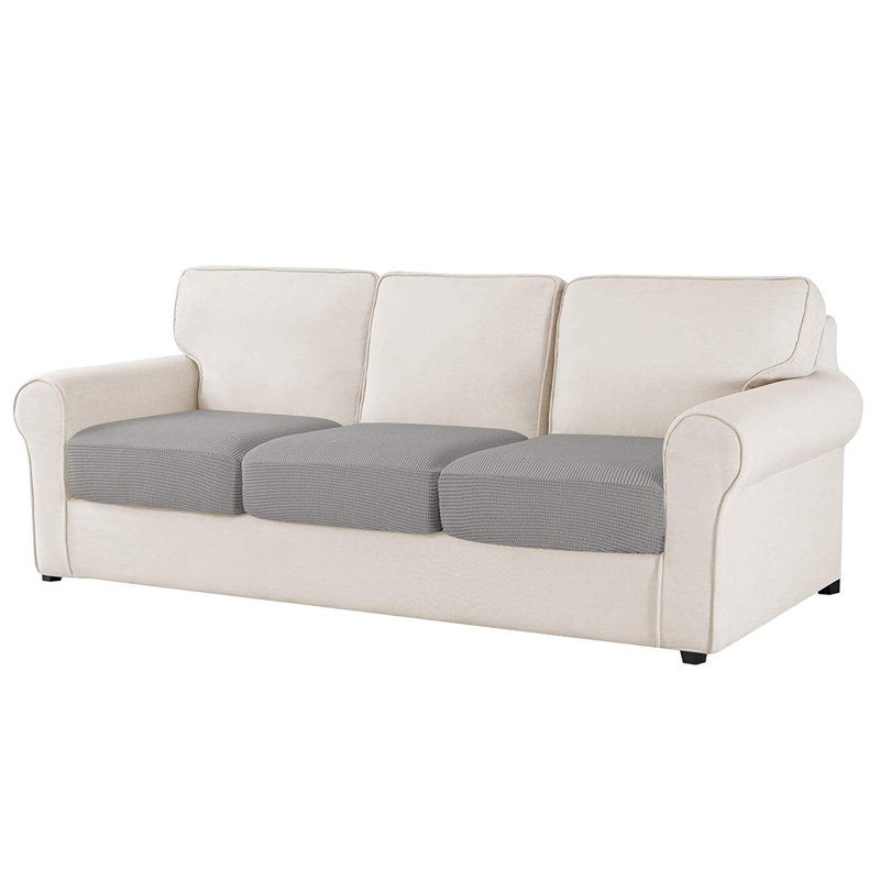 Housse de coussin texturée, Gris clair