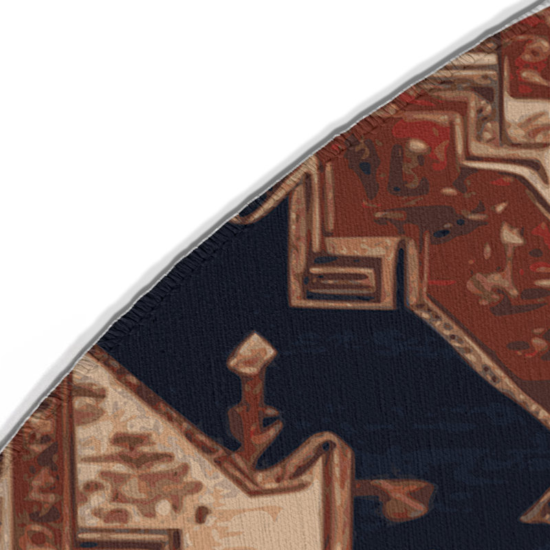 Tapis d'intérieur et d'extérieur brun Persian, Rond 5 pi
