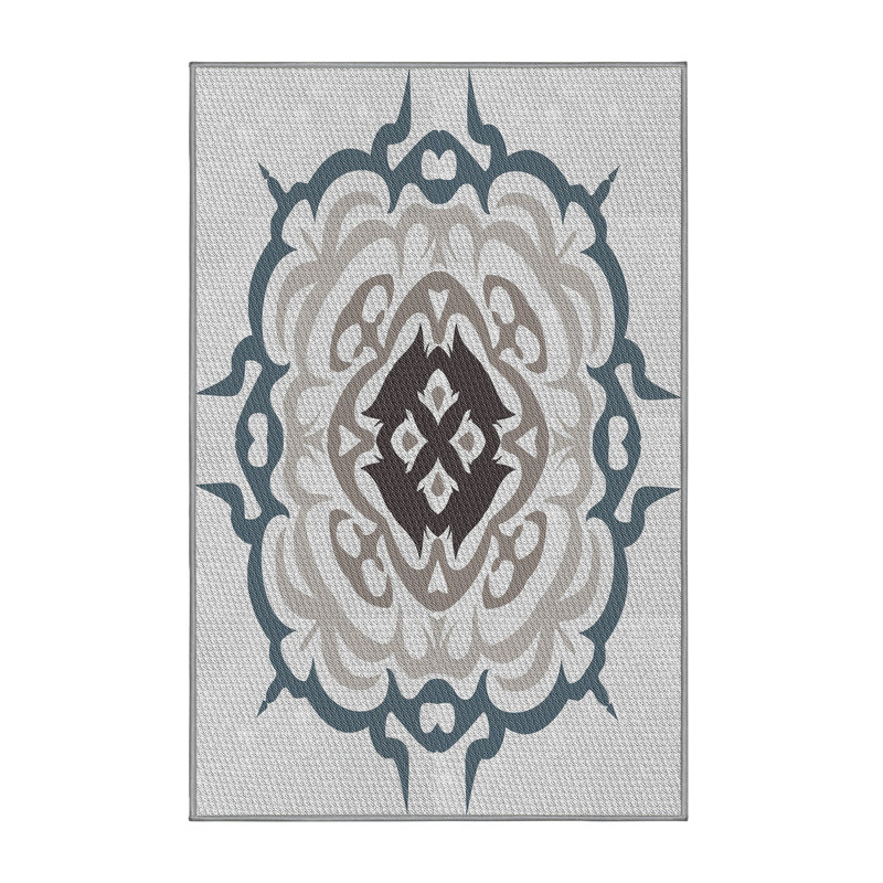 Damask Indoor Rug, Rectangle 5' x 7'