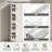 Adelaine 4 Tier Slim Folding Stackable Storage Cabinet, 108QT Plastic Storage Organizer with Adjustable Shelves, Wheels and Magnetic Doors-1582672344-1582672346