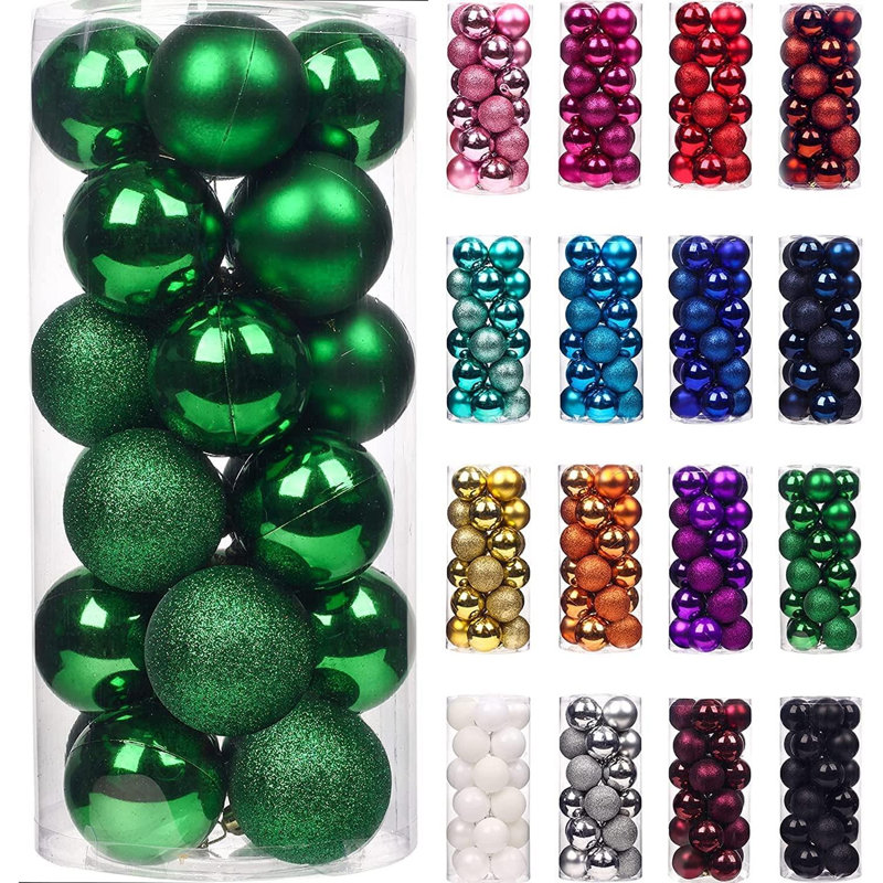 Shatterproof Christmas Baubles, Tree Decorations for Festive Styling, 3cm H x 3cm W x 3cm D, Dark Green