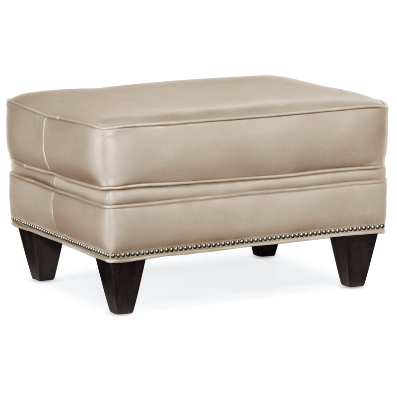 Reddish Ottoman, Gunmetal, Plantation, Anilina Hunter Genuine Leather