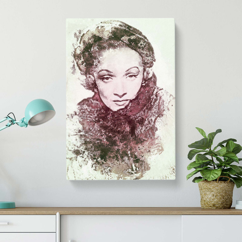 Marlene Dietrich In Abstract - Wrapped Canvas, 50cm H x 35cm W x 3cm D