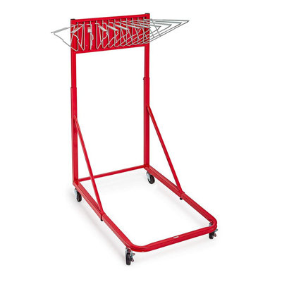 Grand support roulant vertical en acier avec pinces suspendues de 30 pouces