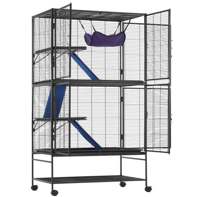 Cage à furet à 4 niveaux 64,6 po avec 3 rampes