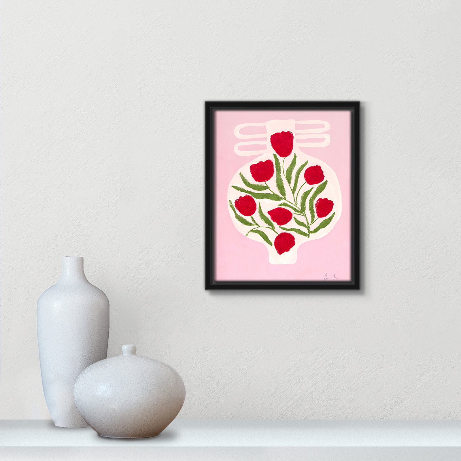Vase No. 02 Print by Camilla Bergqvist, 11.5" H x 9.5" W, Black