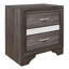 Table de chevet moderne avec boîte à bijoux dissimulée - paillettes grises et argentées, 3 tiroirs, sans assemblage, meubles de chambre à coucher glamour 26 po x 16,5 po x 26 po, support caché, assemblage requis-1105856882