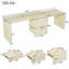 Bureau en forme de L avec 3 tiroirs, bureau rotatif à 360 °, bureau, bureau d'angle pour bureau à domicile