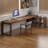 Walnut L-Shaped Solid Wood desks-108045218