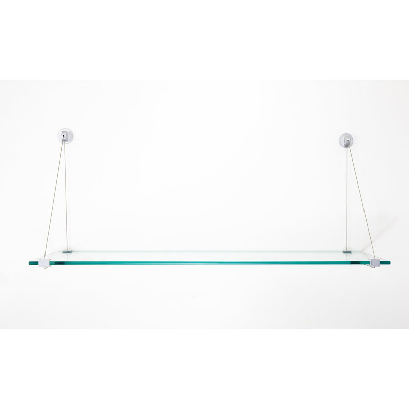 Tablette murale en verre trempé Earlham, Chrome, H 14 po x l 60 po x P 6,5 po