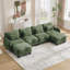 Canapé d'angle surdimensionné en chenille, en forme de U, avec 4 coussins lombaires raffinés, canapé 4 places avec 2 poufs amovibles, design ergonomique incurvé, canapé modulaire facile à assembler, idéal pour le bureau.-1457918100-1457918104